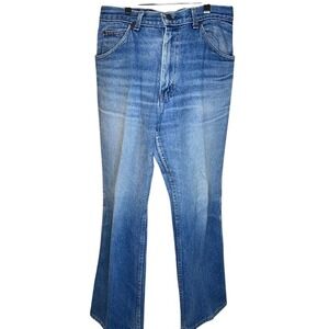 Vintage‎ Roebucks Mens Blue Medium Wash Straight Leg Western Denim Jeans